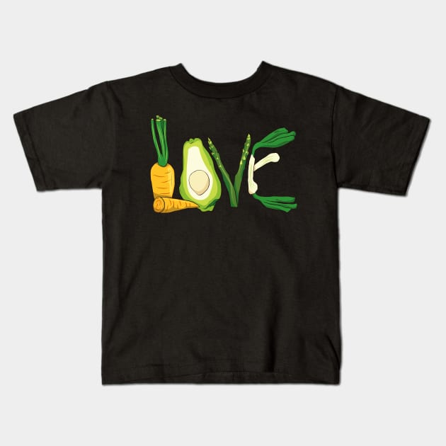 Vegan Vegetable Gardening Kids T-Shirt by PixelArt